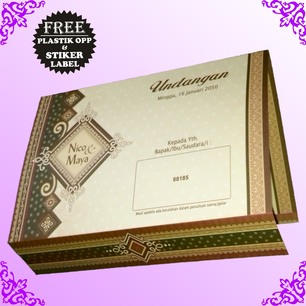 Kartu Undangan Pernikahan ERBA 88185 + Cetak