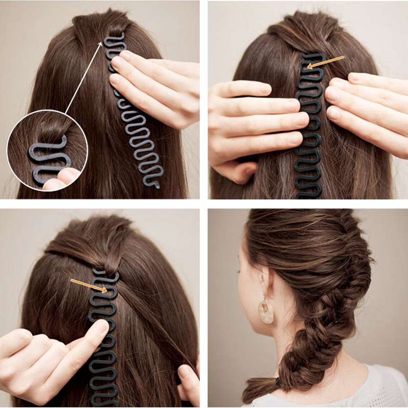 Set Alat Styling Rambut Kepang Twist Braider Elastis Diy Untuk Wanita