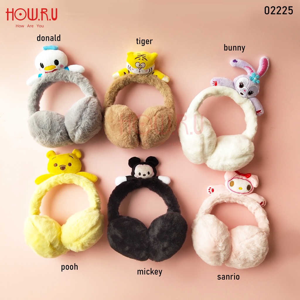 HOW.R.U | Ear Muff Pluffy Lucu Karakter Kartun Anak-anak 02225