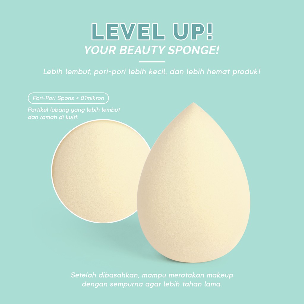 GLAMFIX Fabulous Beauty Sponge _ Beauty Blender Spons Foundation - Teardrop | GLAM FIX Alat Kecantikan Makeup by YOU ORIGINAL