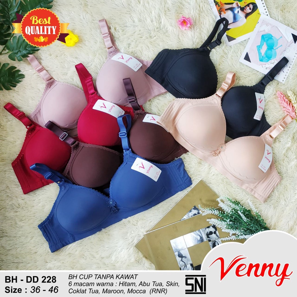 BRA VENNY DD 228 BUSA TANPA KAWAT PAKAIAN DALAM WANITA BH CEWEK MURAH