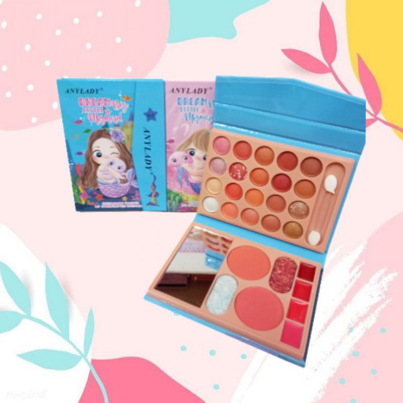 [Per Pc] Any Lady Dream Big Little Mermaid Palette Anylady Make Up Set Eyeshadow Blusher  8624T