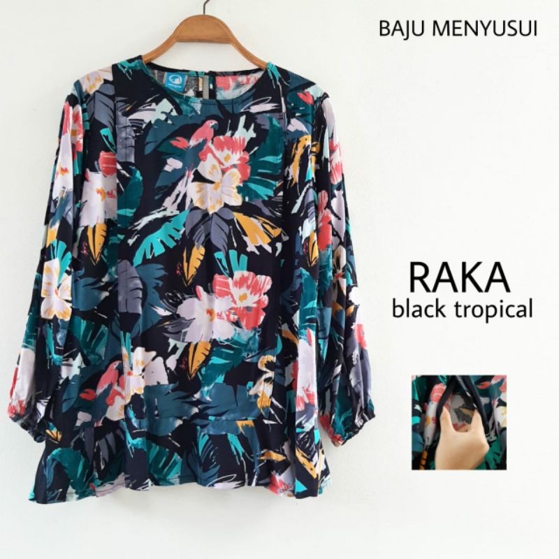 MAMIGAYA Baju Menyusui - RAKA  Atasan Menyusui  Lengan Panjang