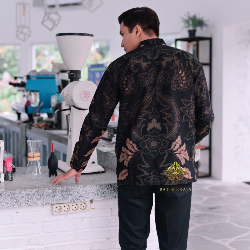 SAMAHUDI COKLAT KEMEJA BATIK PRIA LAPIS FURING