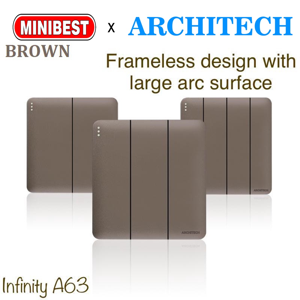 [MB] ARCHITECH STOP KONTAK SAKLAR INFINITY BROWN A63 ARCHITECH / SAKLAR RUMAH/ SAKLAR HOTEL