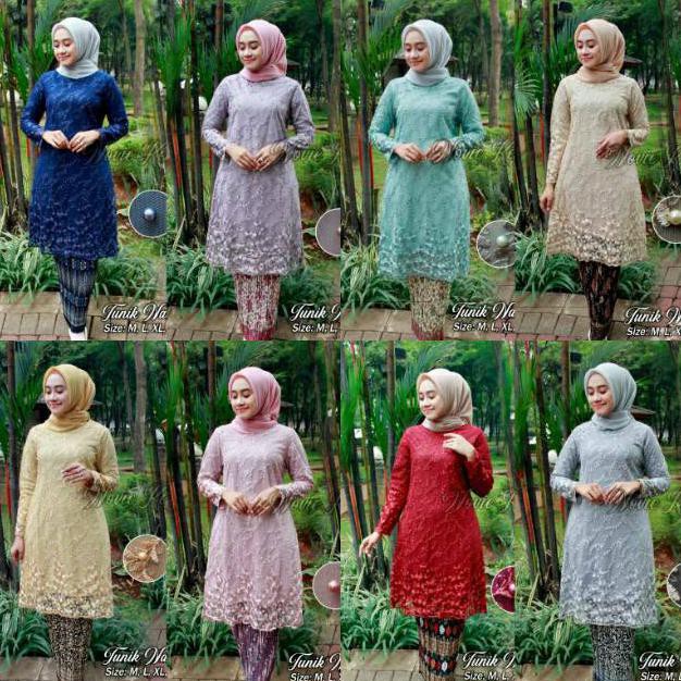 Stelan Kebaya Kurung Brokat Tulle Fafira / Kebaya Modren / Kebaya Muslim / Kebaya Pesta