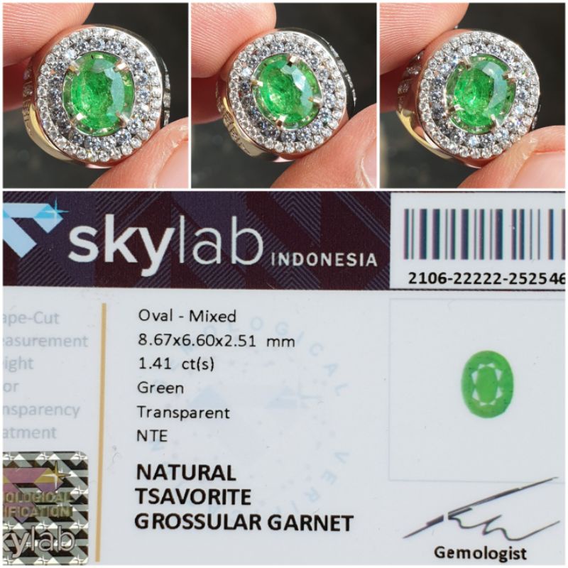 Natural Green Tsavorite Garnet Memo 1.41 crt