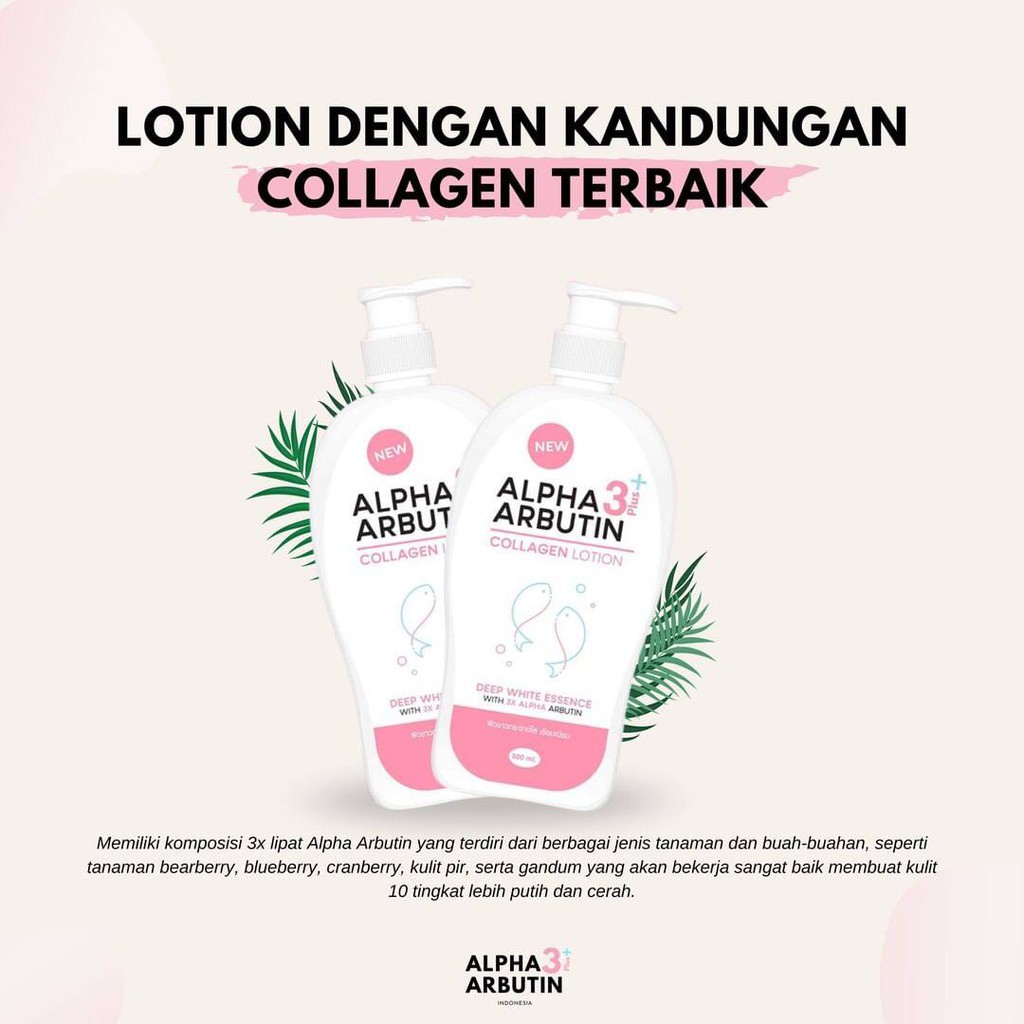 Precious Skin Alpha Arbutin 3 Plus Collagen Whitening Lotion , Hand Body / Lotion Pemutih 500ml