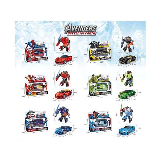 Jual Mainan Anak Die Cast Besi Mobil Robot Deformation Superhero Avenger