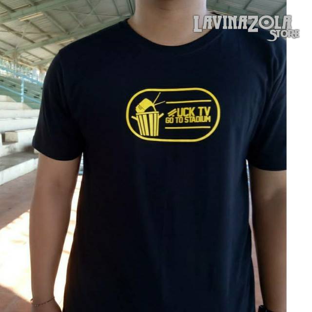 Tshirt baju kaos fuck tv go to stadium hitam spesial terror persib bandung persija jakarta the jak