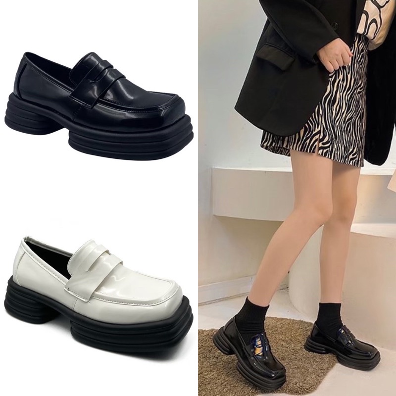 AVANCEID 1825 Heels Sepatu Sneakers Wanita Kerja Docmart Hitam Import