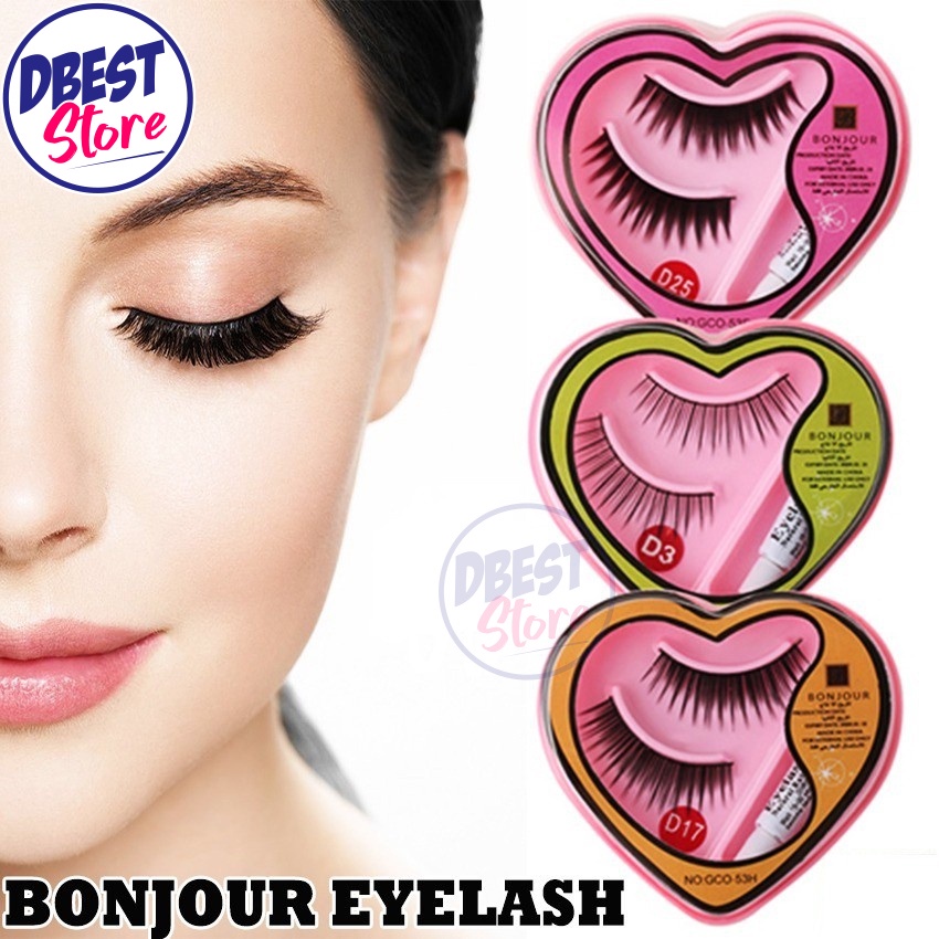 DBEST - PROMO MURAH!! Bulu Mata Palsu Murah Free Lem Bulu Mata / Bulu Mata Bonjour - RANDOM