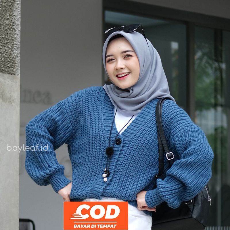 (PREMIUM) CARDIGAN RAJUT 7 GET TEBAL CROP OLIVIA CARDY KOREAN