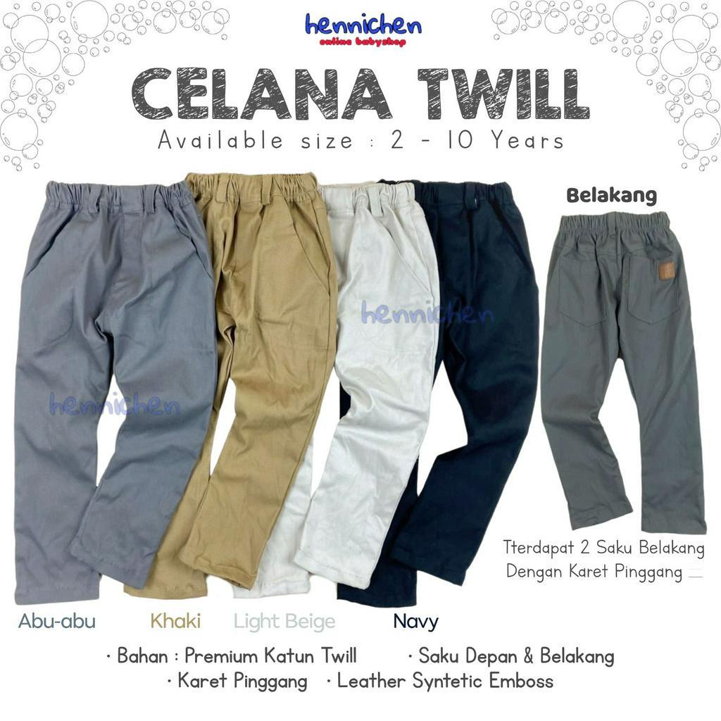 CHINO TWILL STRETCH CHINO PANJANG CELANA PANJANG ANAK CELANA CHINO ANAK COTTON TWILL 2 - 10 TAHUN PNP