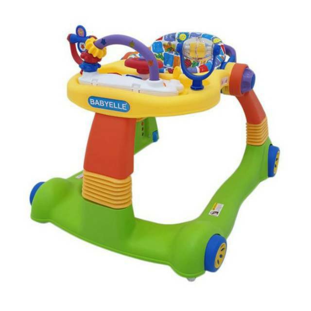 Makassar - Mainan Alat Bantu Jalan Bayi Baby Walker Activity Walker BabyElle 0188 / Colourful Green