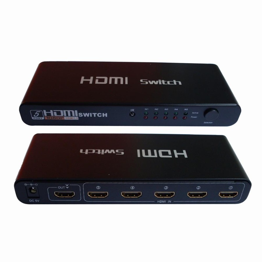 5 x1 HDMI SWITCHER with POWER ADAPTOR + remote ir