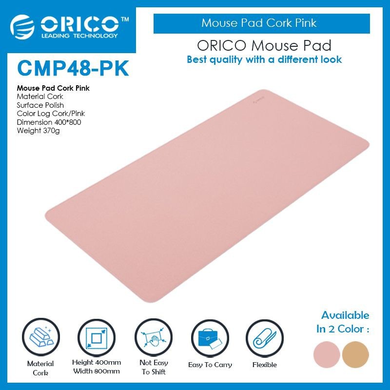 ORICO Mouse Pad Cork Pink 40x80cm - CMP48-PK