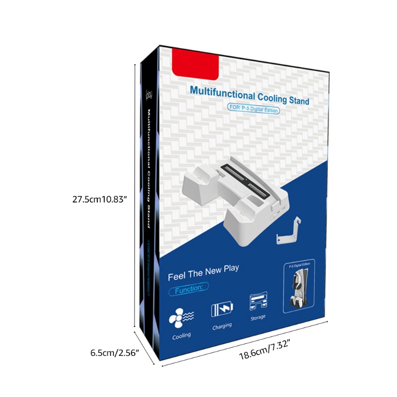 Btsg Stand Vertikal Multifungsi Dengan Alas Kipas Pendingin Dual Controller Charging Dock Station Untuk PS5 Digital Edition