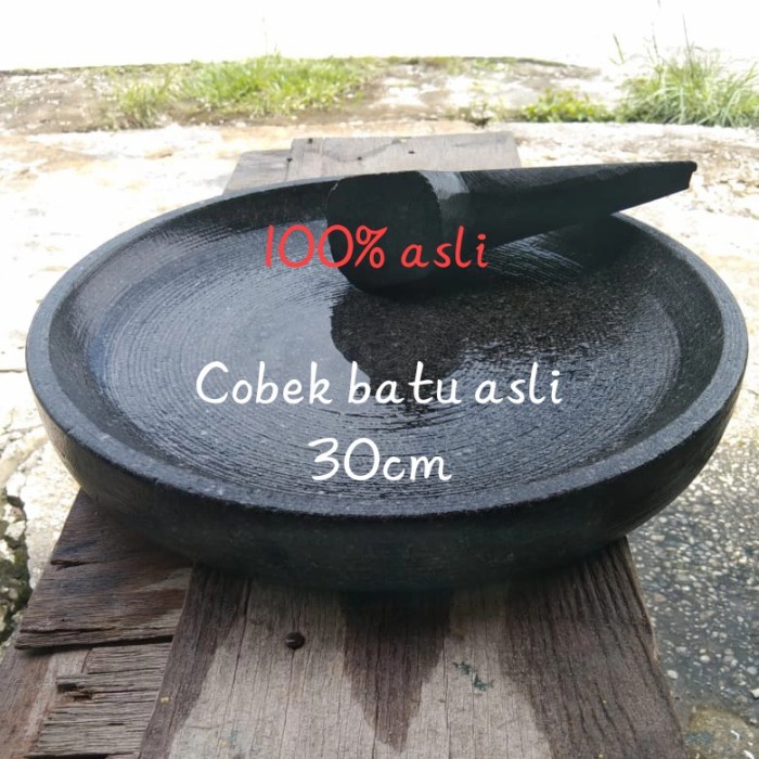 COBEK BATU ASLI batu gunung plus ulekan 30cm
