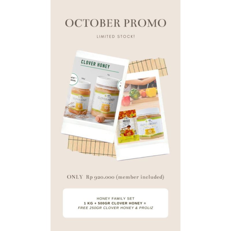 HDI Clover Honey Bee Pollen Madu Promo October Buy 2 Get 2 Free
