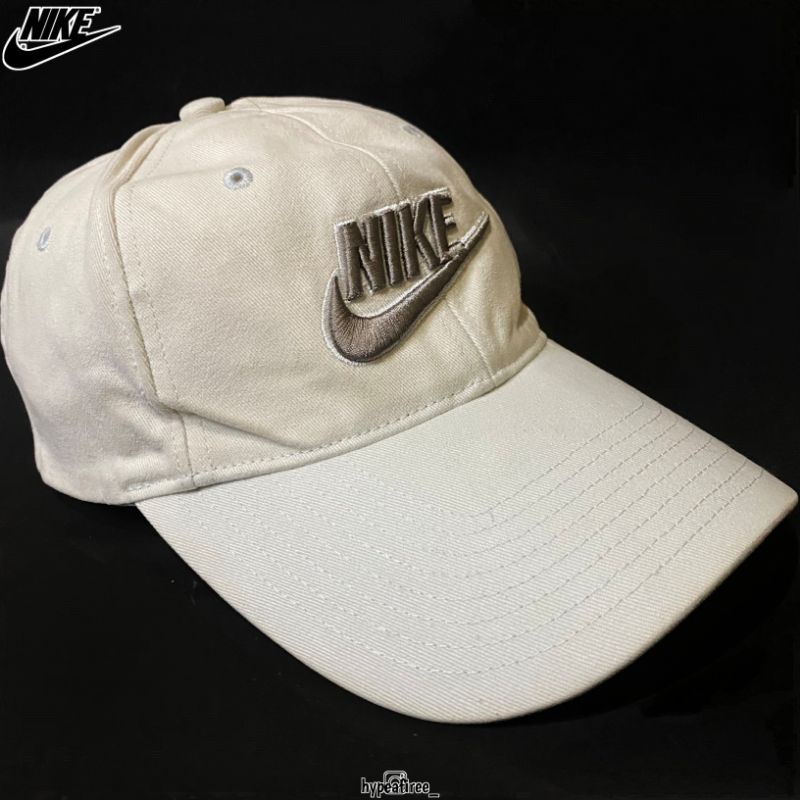 Nike Big Logo Y2k 5 Panel Velcro Caps White