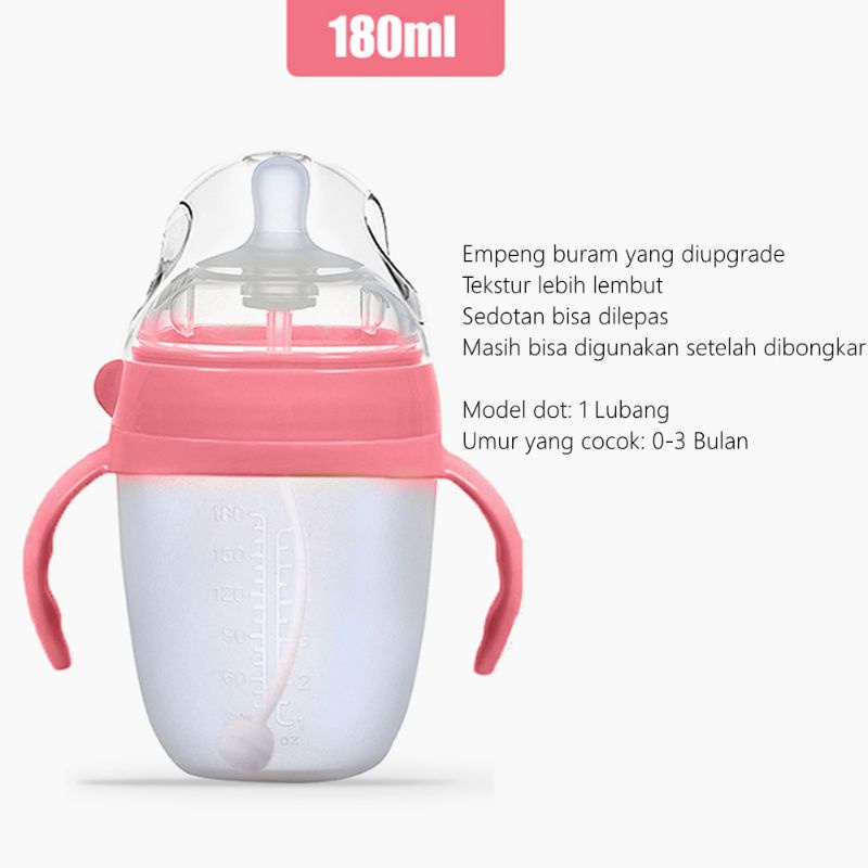 ORIGINAL PIKO Bello Botol susu Bayi Silikon silicon anti kolik dengan handle