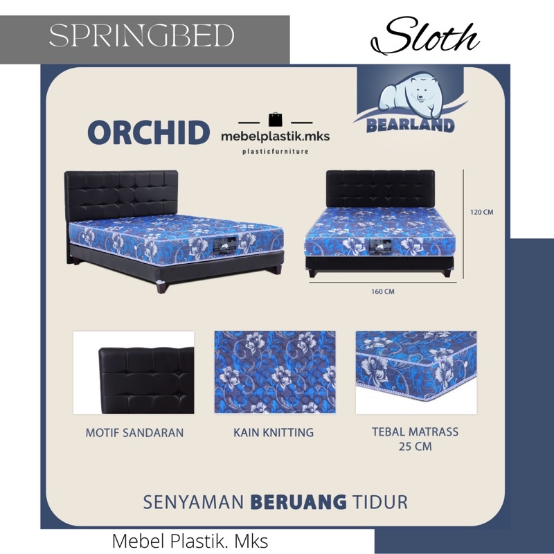 Springbed Full Set Sloth Olympic Kasur Ranjang Per Tempa Tidur Lengkap