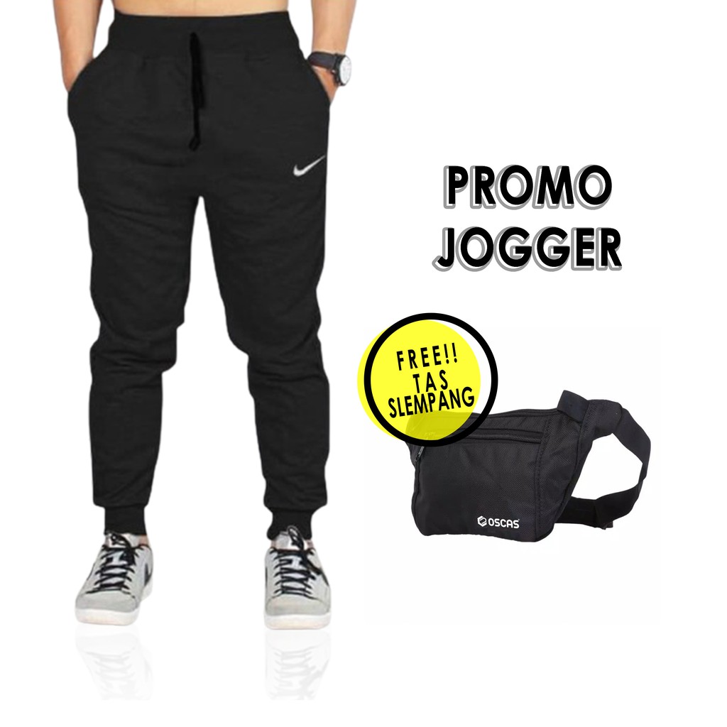 Promo!! Jogger Pants Panjang / Celana Training Panjang / Celana Jogger dan Tas Slempang / Sling Bag