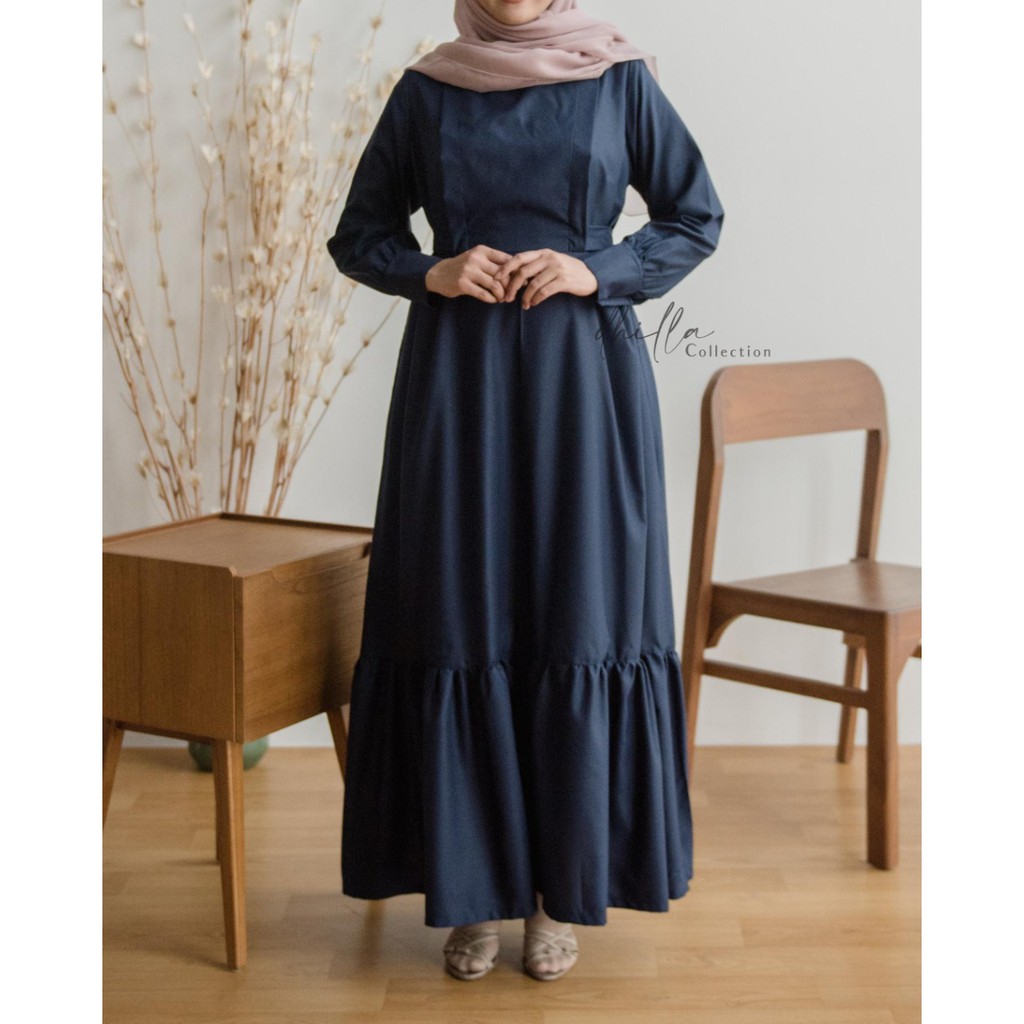 Daisy Dress - Gamis busui polos bahan katun toyobo ori / gamis dress katun all size