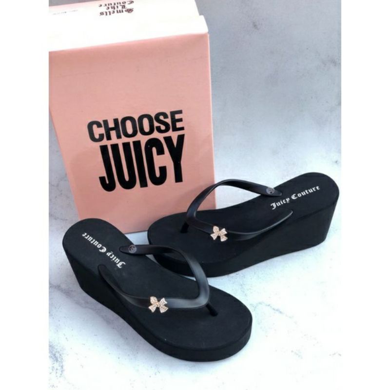 SANDAL JEPIT JUICY COUTURE PITA RIBBON PITA KECIL WEDGES