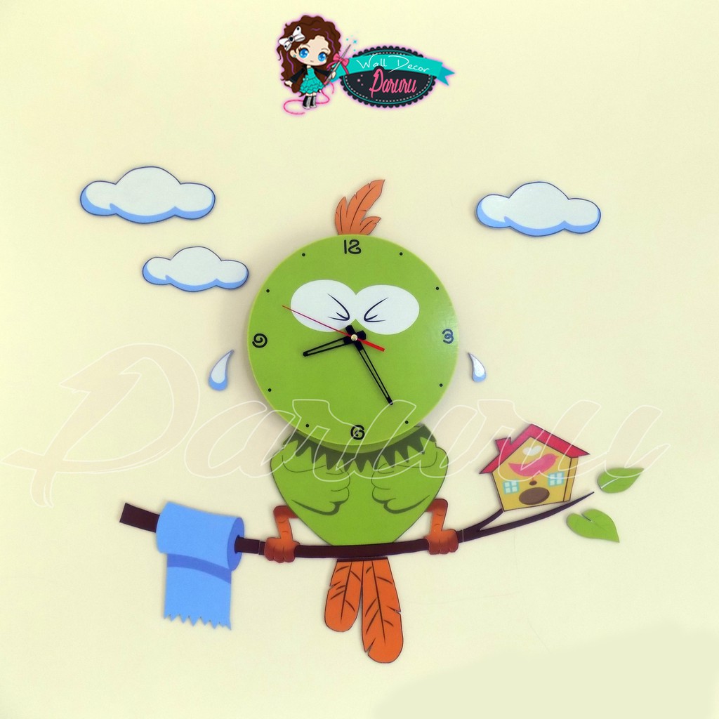 Jam dinding unik lucu - DIY wall clock kode Bird