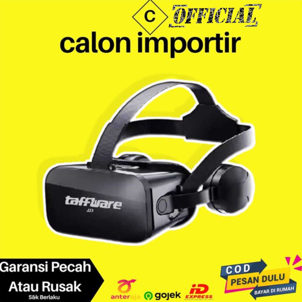 3D Virtual Reality VR Box Virtual Reality Glasses with Headphone Bidang Pandang Lebih Luas Nyata Sua