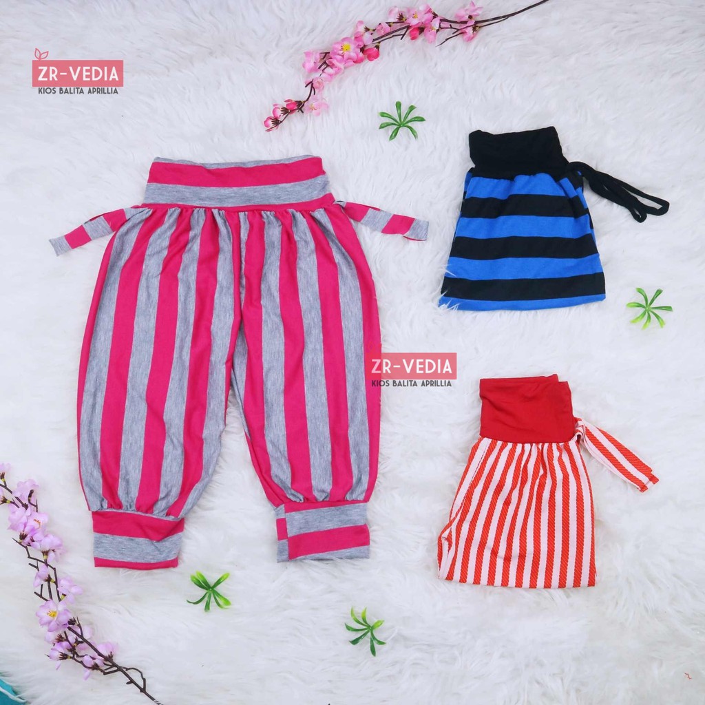 Aladin Salur uk 3-4 Tahun / Celana Panjang Anak Perempuan Murah Pants Motif Salur Lucu Grosir