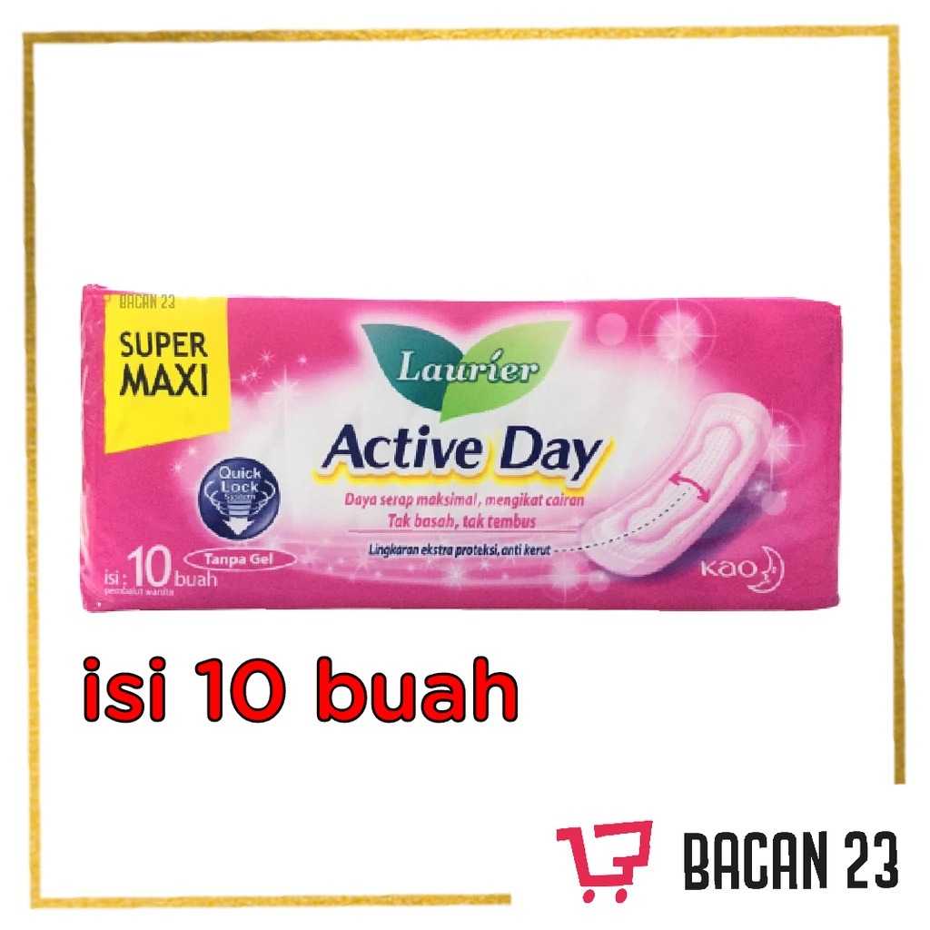 Laurier Active Day ( Non Wings ) ( 10 Pads ) / Pembalut / Softex / Bacan 23 0 Bacan23