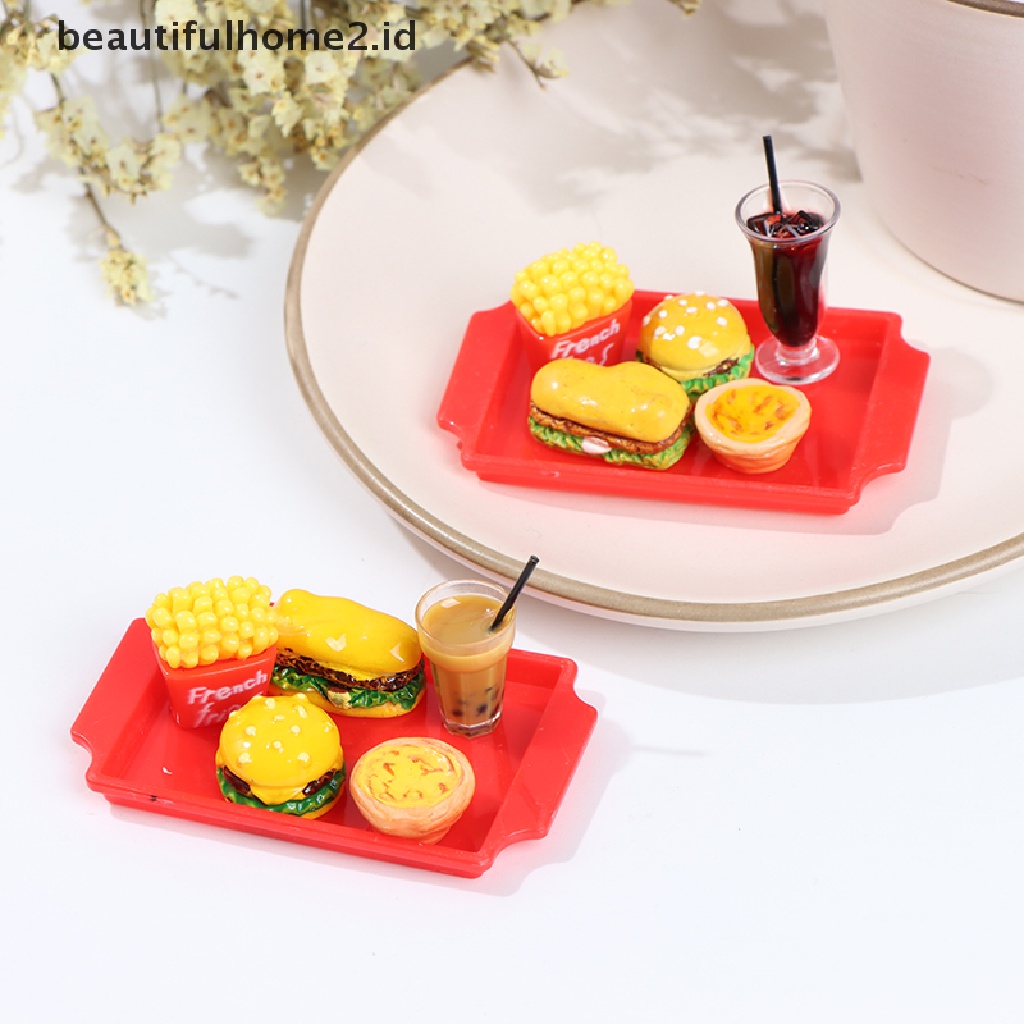 (Beautifulhome2) Buku Literatur Bahasa MandarinId 1 Set Miniatur Hamburger Untuk Aksesoris Rumah Boneka