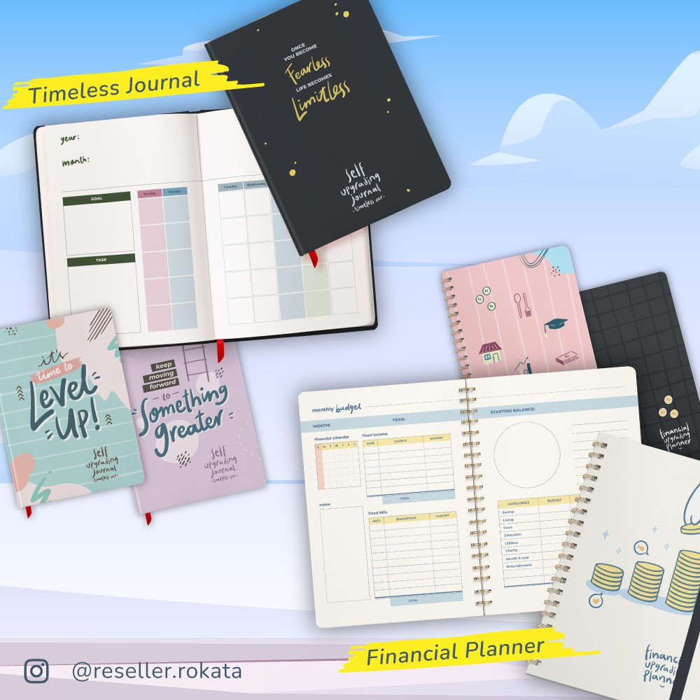 

Terlaris ✨ - [Ready Stock] Paket Bundling - Buku Agenda Timeless Journal dan Financial Planner by Rokata3.1.23