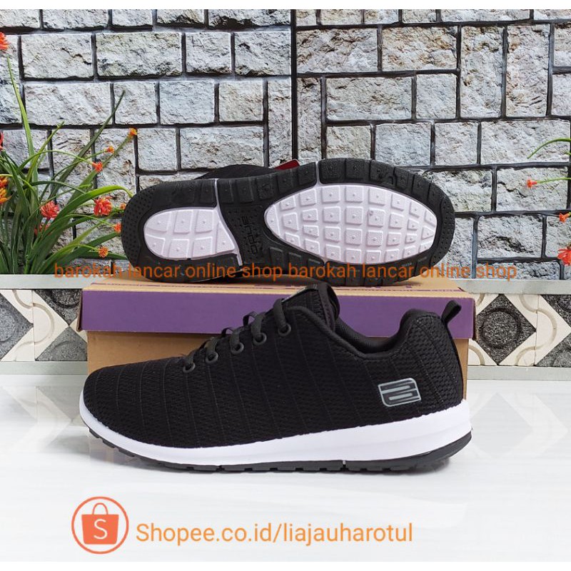 SEPATU SNEAKERS ANDO VINO / REBECCA/SAGA HITAM PUTIH SIZE 37-40