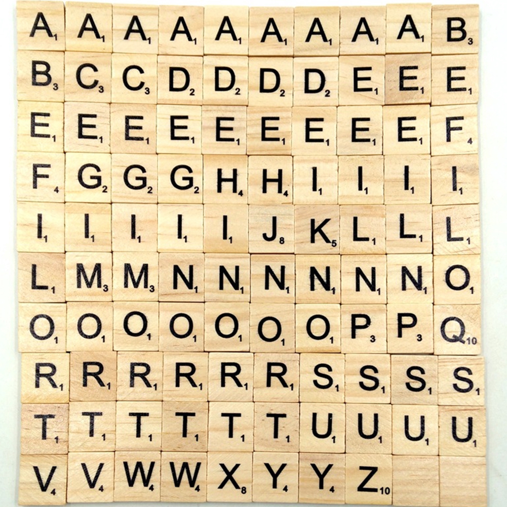 Crafting Pieces 100pcs Alphabet Wooden Scrabble Individual Tiles Letters Numbers Diy Crafts Wood Wooden Pieces