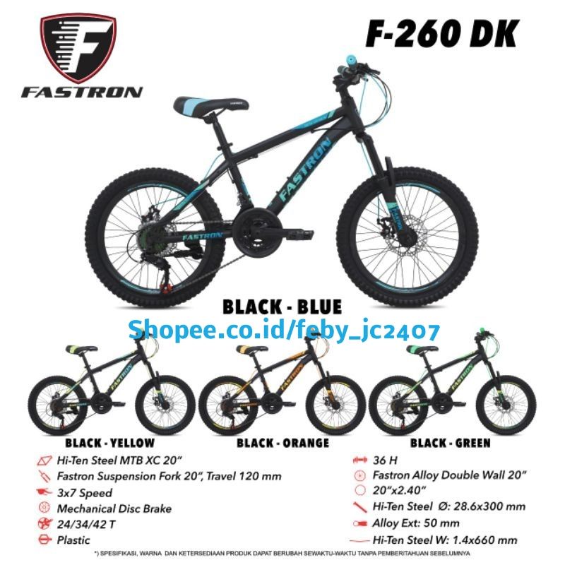 Fastron Sepeda Gunung Mtb Uk 20 inch Fastron F 260 DK by Pacific