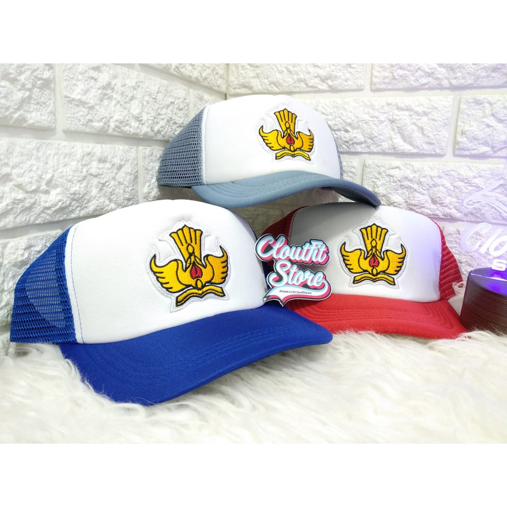 Topi Sd Smp Sma Jaring Bordir Trucker Cap Custom Sekolah