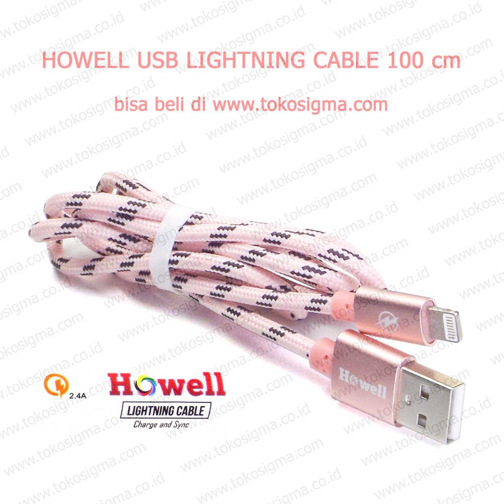 HOWELL KABEL USB LIGHTNING ipad iphone CHARGE SYNC NYLON 100 cm