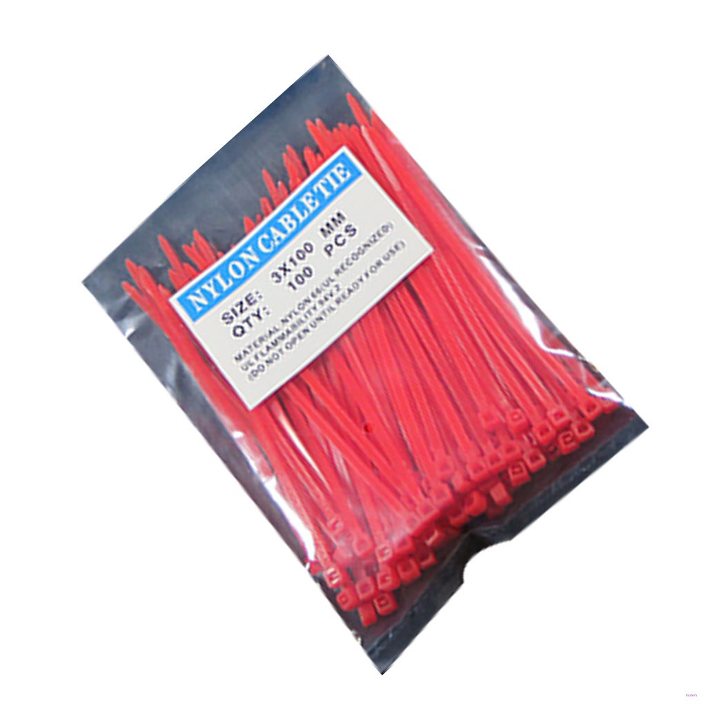 100pcs 3*100mm Reusable Colorful Standard Self-locking Plastic Nylon Cable Ties Wire Zip Tie