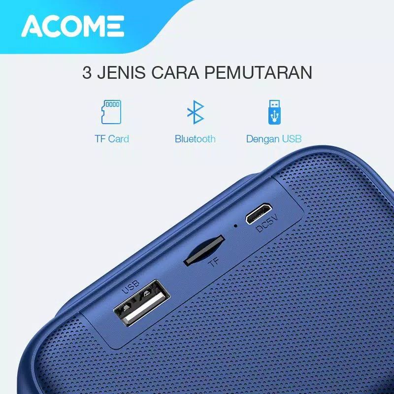 Acome A1 Speaker Bluetooth 5.0 Portable Ultra Bass TWS Garansi 1 Tahun