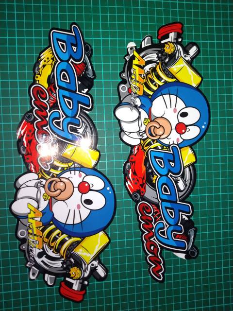 Stiker motor untuk semua motor decal baby doraemon