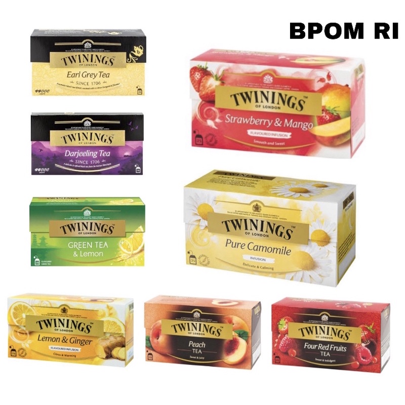 

Twinings Four Red Fruits - Pure Camomile - Lemon Ginger - Green Tea Lemon - Strawberry Mango