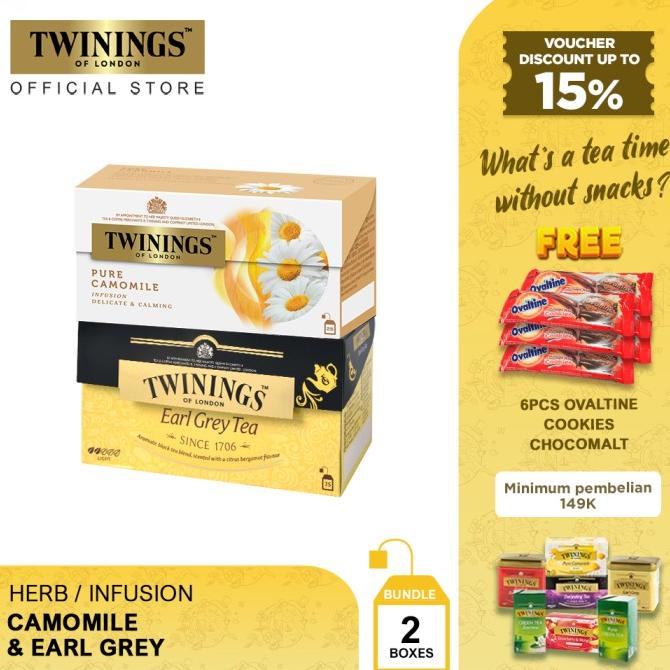 

[ COD ] [Paket Bundle] Twinings Teh Celup Pure Camomile dan Bergamot Earl Grey MURAH Kode 132