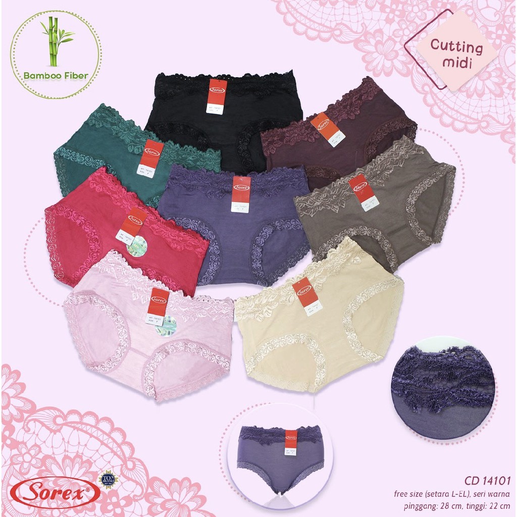 CD CELANA DALAM SOREX BAMBOO FIBER JUMBO 14102 ; 14101 ; 31635 ; 31636 ; 16350 CD FASHION EXTRA SIZE