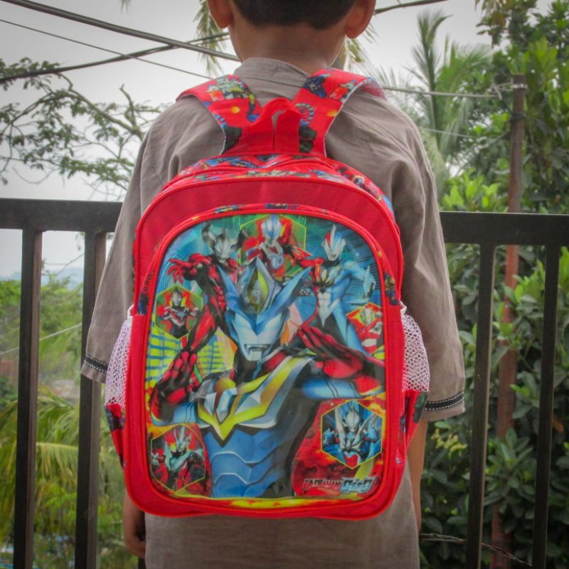 Tas Sekolah Anak Laki-laki Rangsel anak Paud/Tk Gambar Ultraman Led