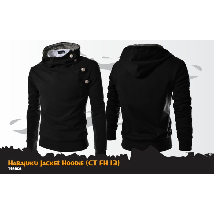 Jaket Anime Casual Harajuku Style Jacket Hoodie Hitam Korea (CT FH 13)