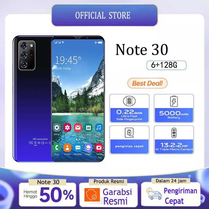 [bisa cod] 【handphone promo】note30 plus hp murah 500 ribuan 100% baru ori 6.1inci RAM 6G + 128G hp m